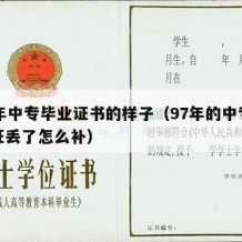 97年中专毕业证书的样子（97年的中专毕业证丢了怎么补）