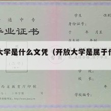 开放大学是什么文凭（开放大学是属于什么学历）