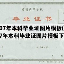 2007年本科毕业证图片模板(2007年本科毕业证图片模板下载)