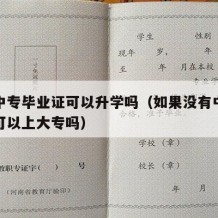 没有中专毕业证可以升学吗（如果没有中专毕业证可以上大专吗）