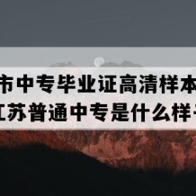 东台市中专毕业证高清样本(1999年江苏普通中专是什么样子的）