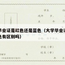 大学毕业证是红色还是蓝色（大学毕业证蓝色与红色有区别吗）