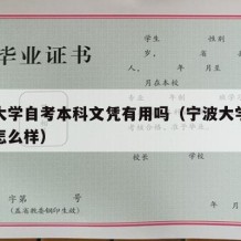 宁波大学自考本科文凭有用吗（宁波大学自考本科怎么样）