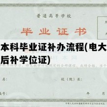 电大本科毕业证补办流程(电大本科毕业后补学位证)