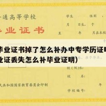 中专毕业证书掉了怎么补办中专学历证明（中专毕业证丢失怎么补毕业证明）