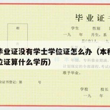 本科毕业证没有学士学位证怎么办（本科毕业没学位证算什么学历）