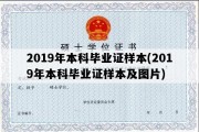 2019年本科毕业证样本(2019年本科毕业证样本及图片)