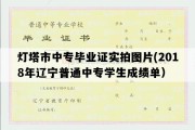 灯塔市中专毕业证实拍图片(2018年辽宁普通中专学生成绩单）