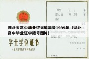 湖北省高中毕业证省编学号1999年（湖北高中毕业证学籍号图片）