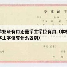 本科毕业证有用还是学士学位有用（本科毕业证和学士学位有什么区别）