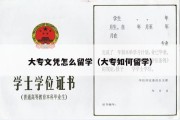 大专文凭怎么留学（大专如何留学）