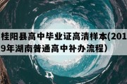 桂阳县高中毕业证高清样本(2019年湖南普通高中补办流程）