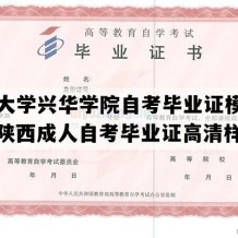 长安大学兴华学院自考毕业证模板图片（陕西成人自考毕业证高清样图）