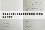 中专毕业证图片范本中专文凭有用吗（中专毕业证长啥样）