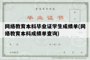 网络教育本科毕业证学生成绩单(网络教育本科成绩单查询)