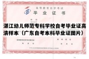 湛江幼儿师范专科学校自考毕业证高清样本（广东自考本科毕业证图片）