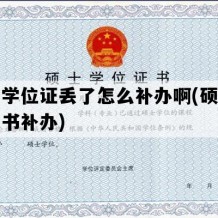 硕士学位证丢了怎么补办啊(硕士学位证书补办)