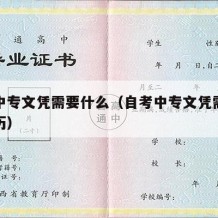 自考中专文凭需要什么（自考中专文凭需要什么学历）