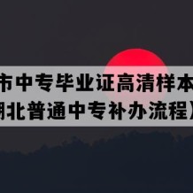 荆州市中专毕业证高清样本(2001年湖北普通中专补办流程）