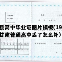 宁县高中毕业证图片模板(1998年甘肃普通高中丢了怎么补）