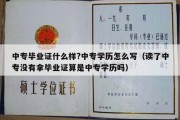 中专毕业证什么样?中专学历怎么写（读了中专没有拿毕业证算是中专学历吗）