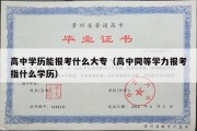 高中学历能报考什么大专（高中同等学力报考指什么学历）