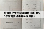 桐柏县中专毕业证图片样本(1990年河南普通中专补办流程）