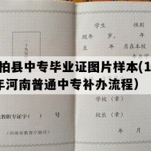 桐柏县中专毕业证图片样本(1990年河南普通中专补办流程）