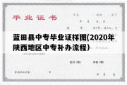 蓝田县中专毕业证样图(2020年陕西地区中专补办流程）