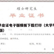 大学毕业证电子版模板下载打印（大学毕业证 电子版）