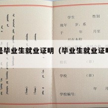 什么是毕业生就业证明（毕业生就业证明有什么用）