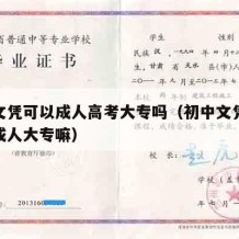 初中文凭可以成人高考大专吗（初中文凭可以参考成人大专嘛）