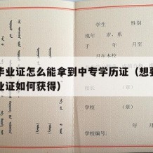 中专毕业证怎么能拿到中专学历证（想要个中专毕业证如何获得）