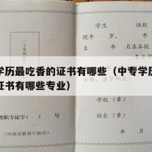 中专学历最吃香的证书有哪些（中专学历最吃香的证书有哪些专业）