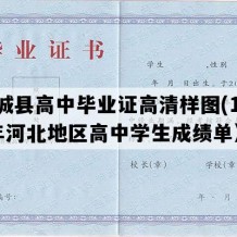 大城县高中毕业证高清样图(1997年河北地区高中学生成绩单）