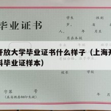 上海开放大学毕业证书什么样子（上海开放大学本科毕业证样本）