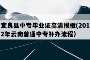 宜良县中专毕业证高清模板(2012年云南普通中专补办流程）