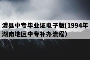 澧县中专毕业证电子版(1994年湖南地区中专补办流程）