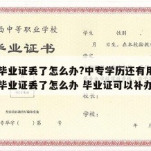 中专毕业证丢了怎么办?中专学历还有用吗（中专毕业证丢了怎么办 毕业证可以补办吗）