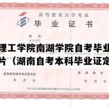 湖南理工学院南湖学院自考毕业证高清图片（湖南自考本科毕业证定做）