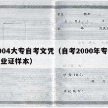 2004大专自考文凭（自考2000年专科毕业证样本）