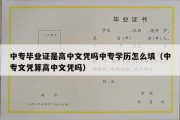 中专毕业证是高中文凭吗中专学历怎么填（中专文凭算高中文凭吗）