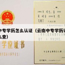 云南中专学历怎么认证（云南中专学历认证报告怎么查）