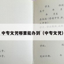 中专文凭哪里能办到（中专文凭）