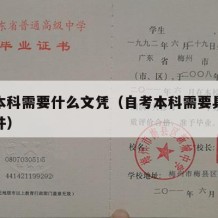 自考本科需要什么文凭（自考本科需要具备哪些条件）