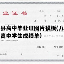 大宁县高中毕业证图片模板(八十年代老高中学生成绩单）