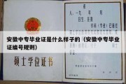 安徽中专毕业证是什么样子的（安徽中专毕业证编号规则）