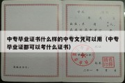 中专毕业证书什么样的中专文凭可以用（中专毕业证都可以考什么证书）