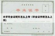 大学毕业证照片怎么上传（毕业证件照怎么上传）