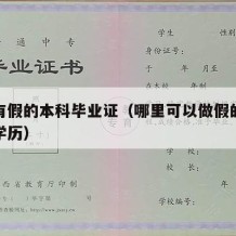 哪里有假的本科毕业证（哪里可以做假的毕业大学学历）